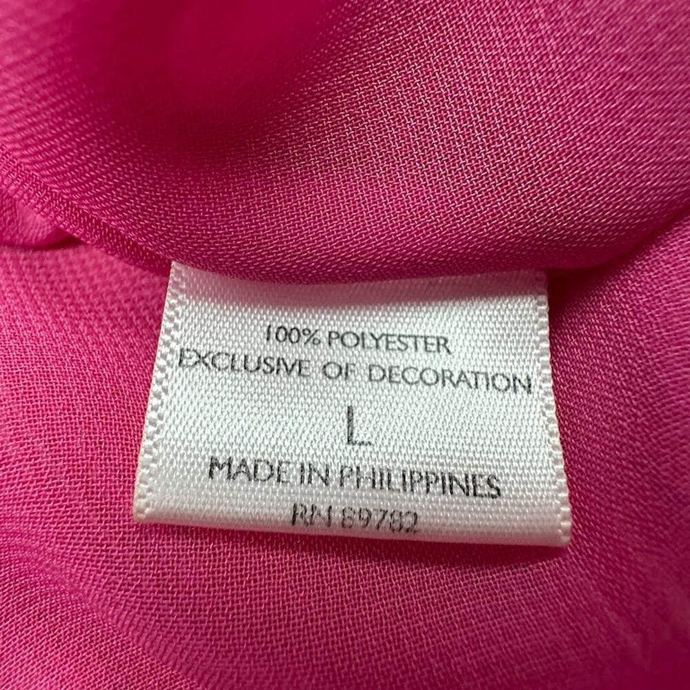 Natori Dress Women Large Pink Sleeveless V Neck Midi Flowy Resort Abstract Artsy - Picture 8 of 14